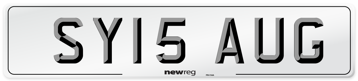 SY15 AUG Number Plate from New Reg